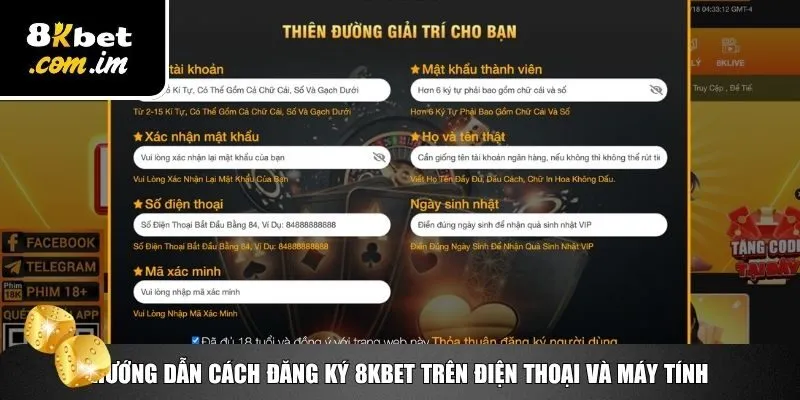 Đăng Ký 8Kbet – Tạo Tài Khoản Cá Cược Trong 30 Giây 1 Thao tác để đăng ký 8Kbet nhanh, gọn, lẹ