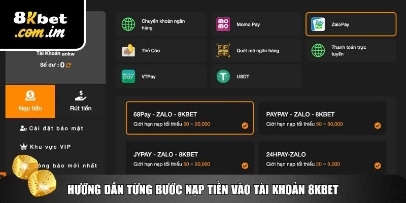 Nạp Tiền 8Kbet – Chi Tiết Và An Toàn Dành Cho Người Mới 2 Chi tiết từng bước nạp tiền 8Kbet đơn giản, dễ dàng
